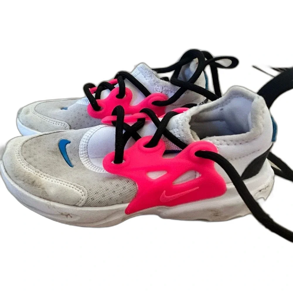 Nike React Presto GS 7 Toddler White Hyper Pink Blue Sneakers Shoes Kids Girls